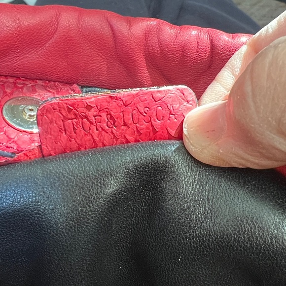 BURBERRY AUTH Luxurious Red Python Leather Shoulder/Clutch/or Crossbody Bag - Picture 15 of 17